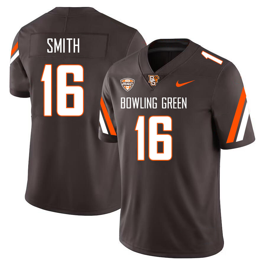 Bowling Green Falcons #16 Rahkeem Smith College Football Jerseys Stitched-Brown